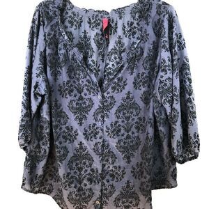 Pure Energy Paisley‎ Print Blouse Black Purple
